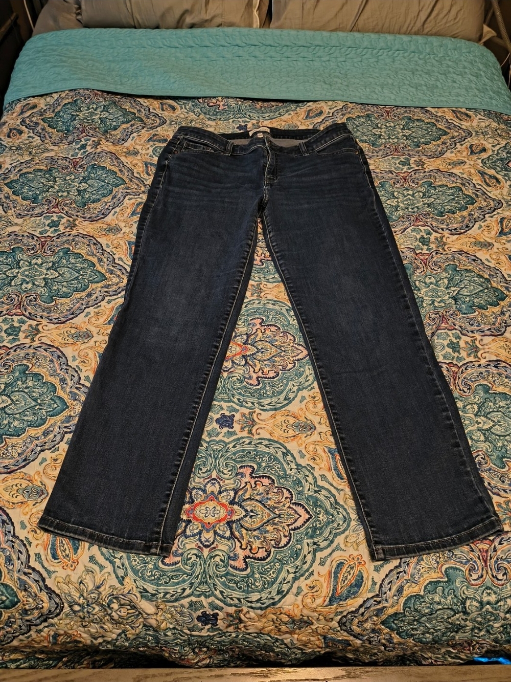 Lane Bryant Dark Blue Mid-Rise Straight Jeans
